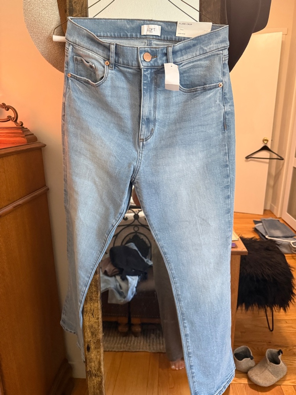 LOFT Light Blue Cropped Flare Jeans